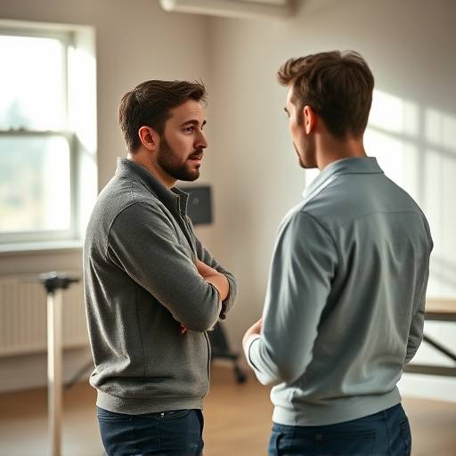 Schauspieler übt Körperhaltung und Ausdruck in einem Trainingsraum.